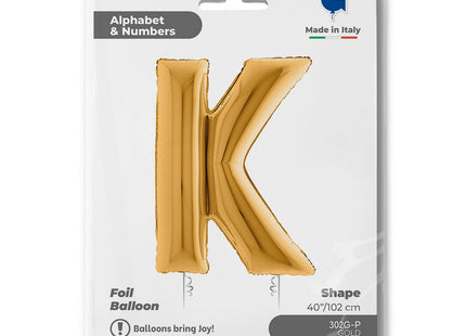 Riesenbuchstabe Folienballon 40"/102cm | Gold #K
