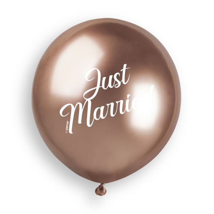Latexballon 48 cm Mr&Mrs + Just Married Roségold Silber | 3 Stück