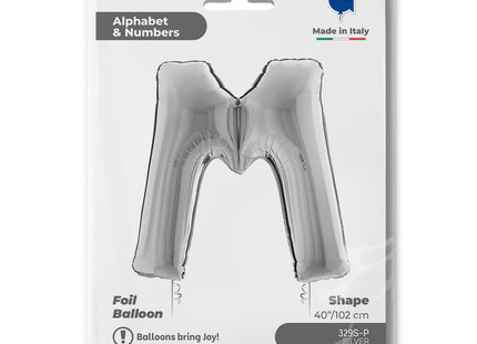 Riesenbuchstabe Folienballon 40"/102cm | Silber #M