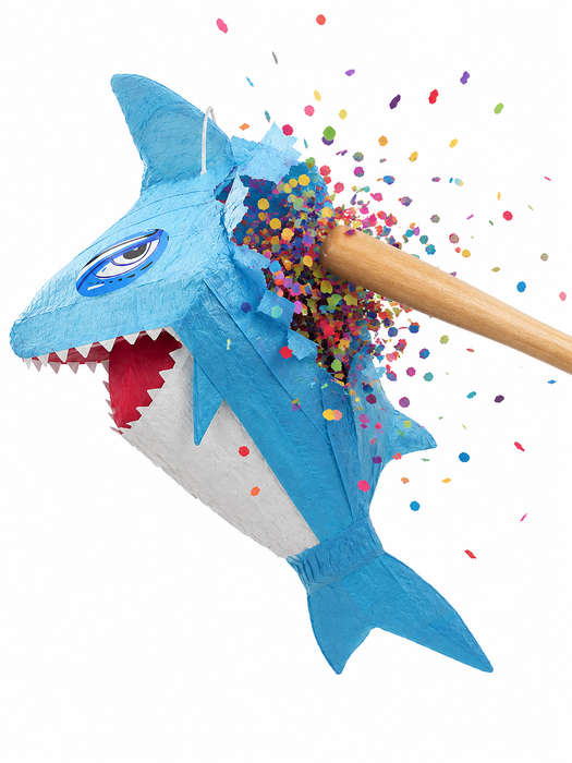 Pinata "Blauer Hai" | 65x19x38cm
