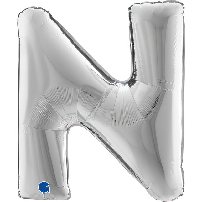 Riesenbuchstabe Folienballon 40"/102cm | Silber #N