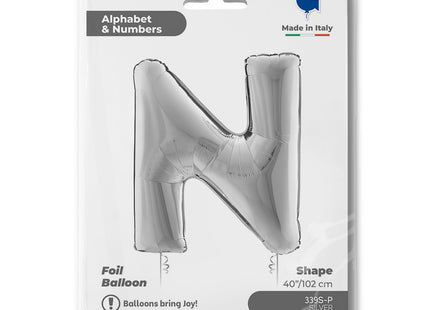 Riesenbuchstabe Folienballon 40"/102cm | Silber #N
