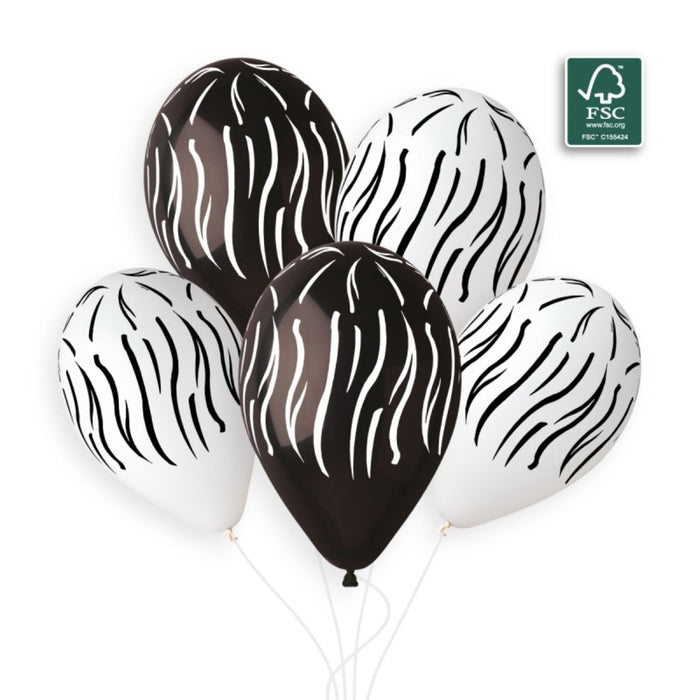 Latexballon 33 cm Zebra | 6 Stück