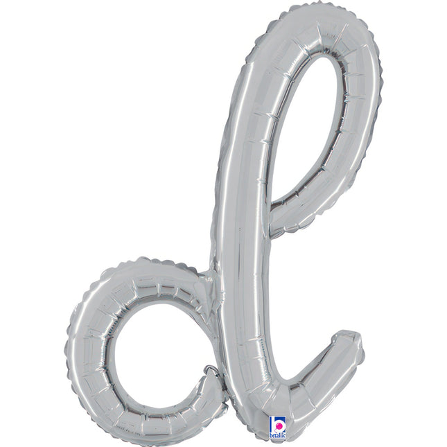 ABC14 Buchstabe D Skript silber 61 cm