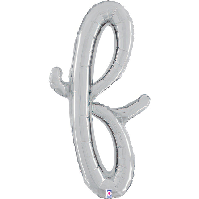 ABC14 Buchstabe F Skript silber 61 cm