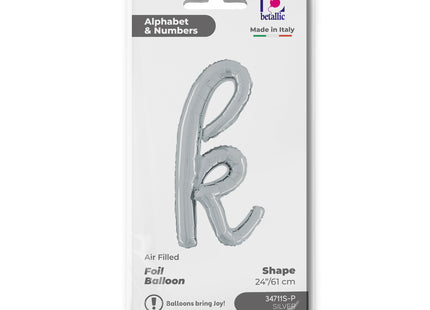 ABC14 Buchstabe K Skript silber 61 cm