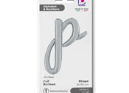 ABC14 Buchstabe P Skript silber 61 cm