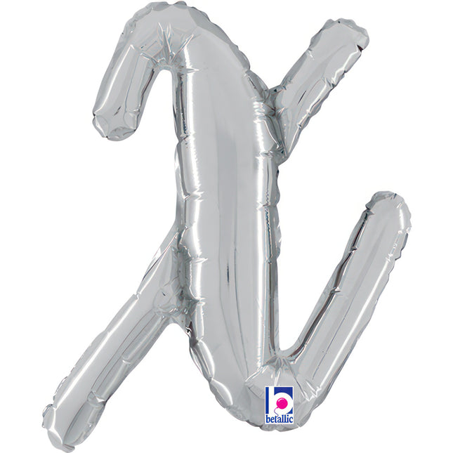 ABC14 Buchstabe X Skript silber 36 cm