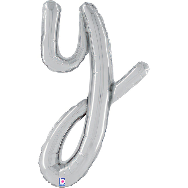 ABC14 Buchstabe Y Skript silber 61 cm