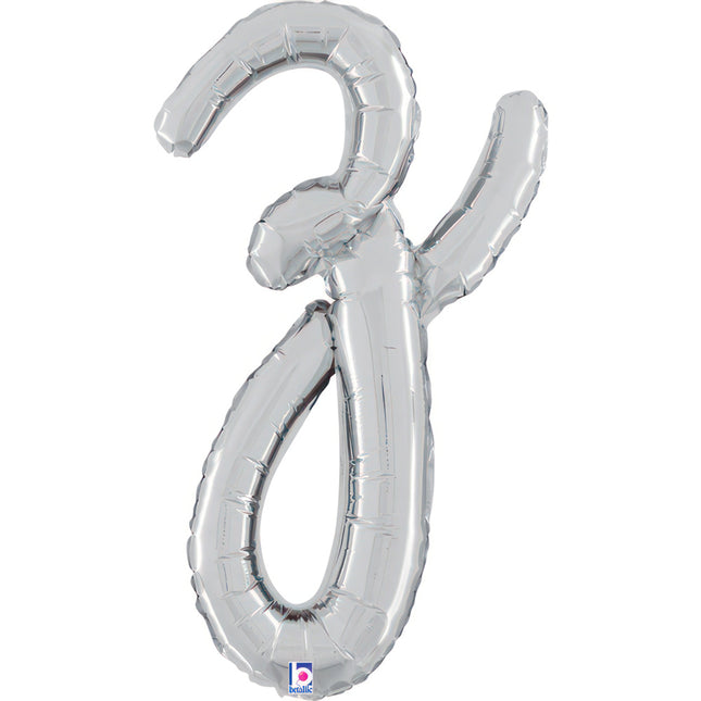 ABC14 Buchstabe Z Skript silber 61 cm