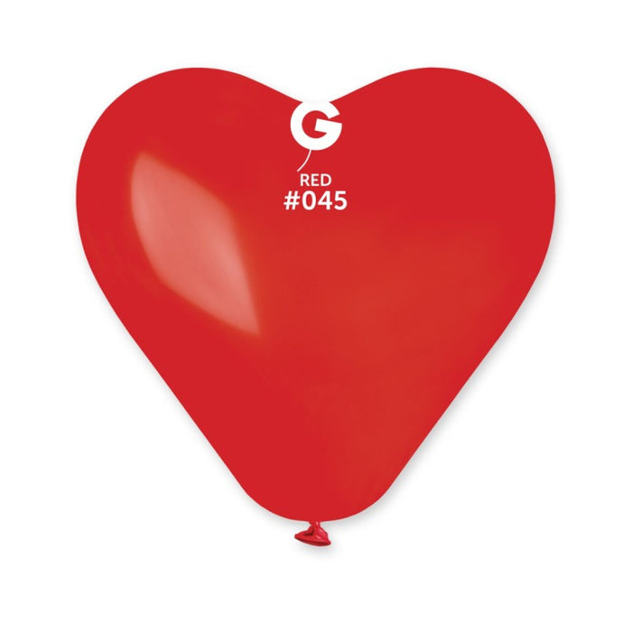 Latexballon Herz 30 cm Rot | 6 Stück