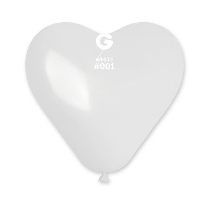 Latexballon Herz 30 cm Weiß | 6 Stück