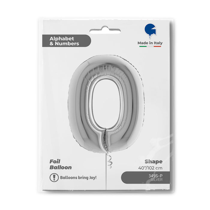 Riesenbuchstabe Folienballon 40"/102cm | Silber #O