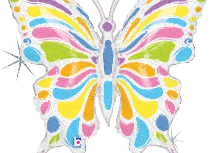 ABC Shape Folienballon "Pastel Butterfly" | 71 x 68 cm