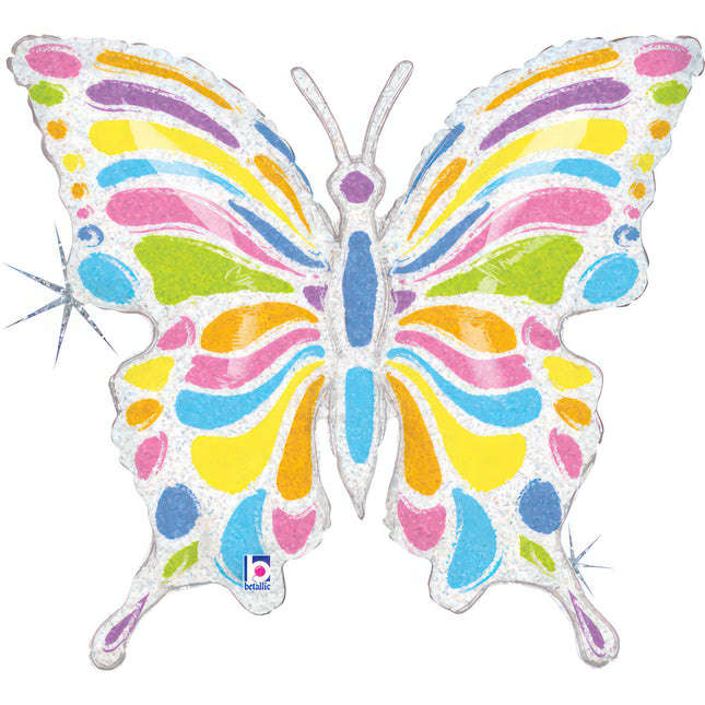 ABC Shape Folienballon "Pastel Butterfly" | 71 x 68 cm