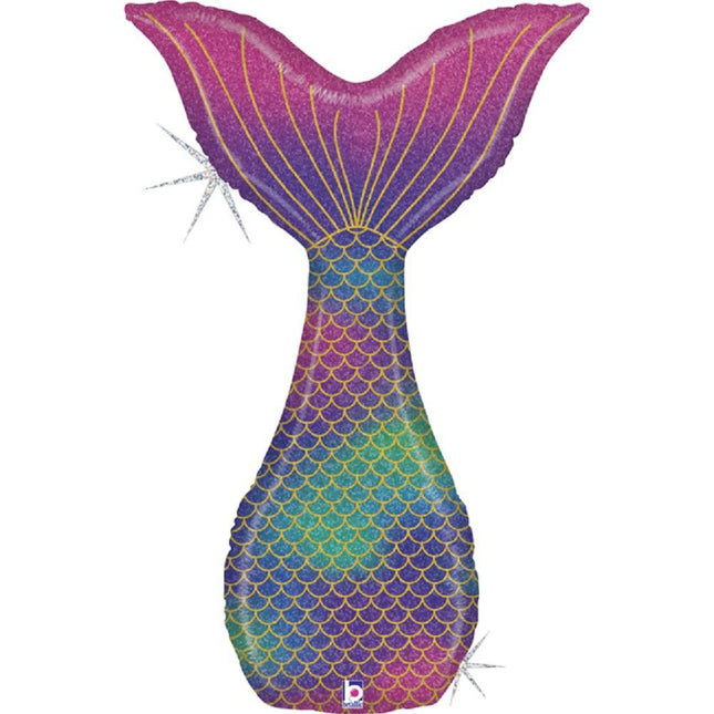 ABC Shape Folienballon | Glitter Mermaid Tail Holographic - 117cm