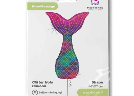 ABC Shape Folienballon | Glitter Mermaid Tail Holographic - 117cm