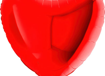 36"/Ø91cm Folienballon Lose - Uni Herz | Rot