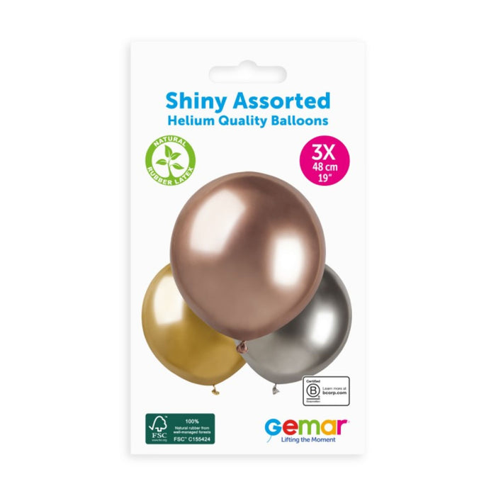 Latexballon 48 cm Gold Silber Roségold | 3 Stück