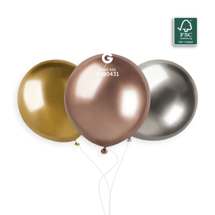 Latexballon 48 cm Gold Silber Roségold | 3 Stück