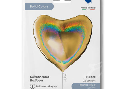 ABC36 Uni Herz 91 cm ø | Glitter Holo Gold
