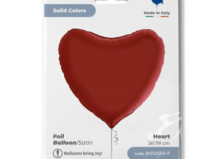 36" Folienballon Uni Herz ø 91cm | Satin Rot