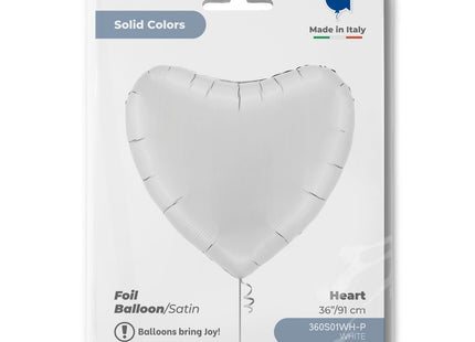 ABC36 Uni Herz 91 cm ø | Weiß Satin