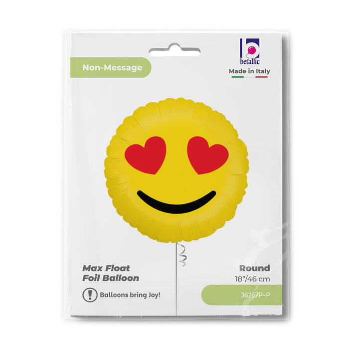 ABC18 Folienballon "Emoji Hearts" | Ø 46 cm