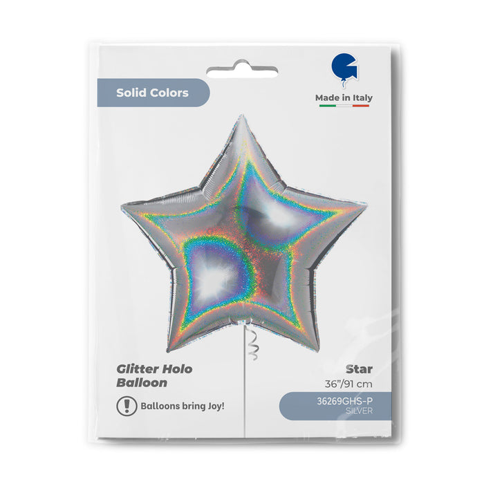 ABC36 Uni Stern 91 cm ø | Glitter Holo Silber
