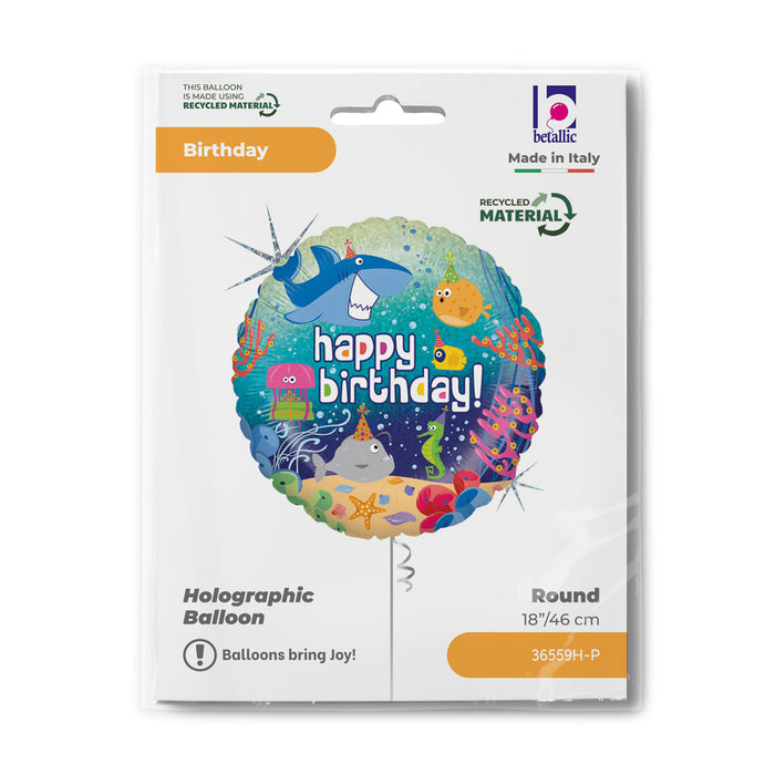 Folienballon "Happy Birthday - Birthday Ocean" Ø 35 cm | Mehrfarbig