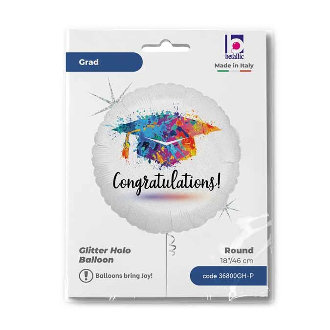 ABC18 Folienballon "Painterly Grad Congrats" | Ø 45 cm
