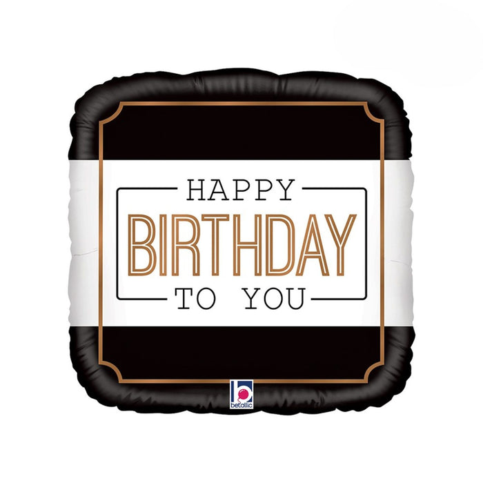 18"/Ø46cm Folienballon Eckig "Happy Birthday to you"