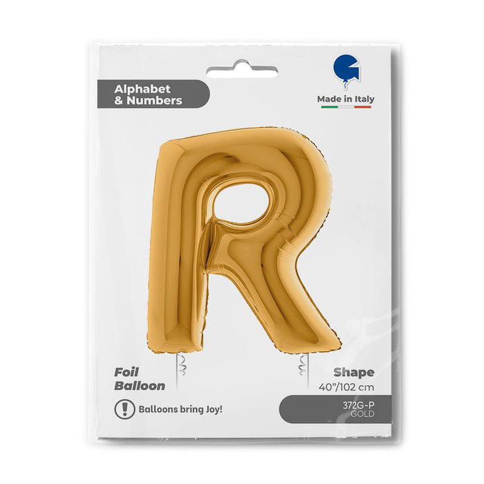 Riesenbuchstabe Folienballon 40"/102cm | Gold #R