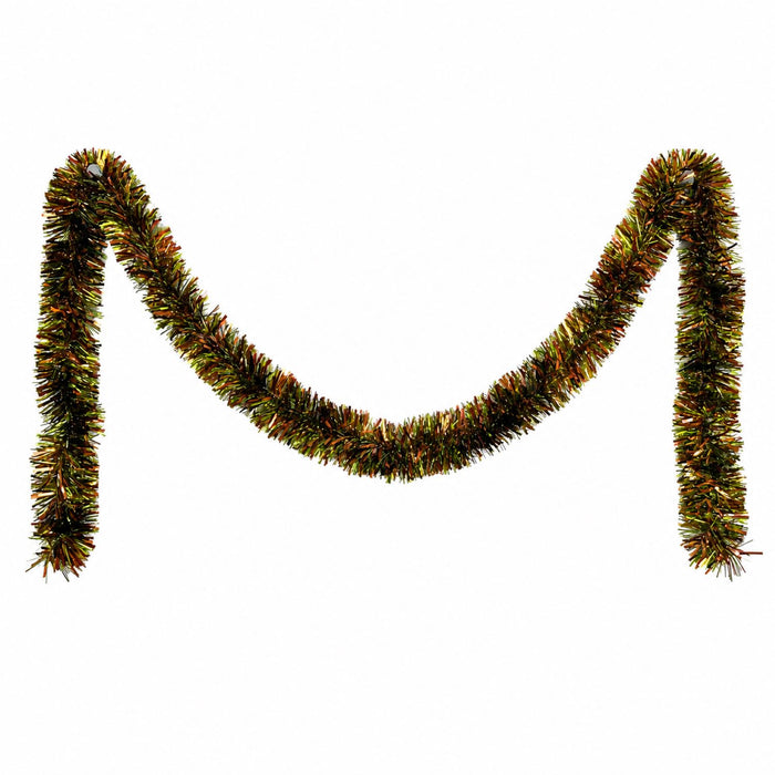 Weihnachtsdekoration Girlande Lametta Weihnachtsbaum Tannenbaum 2m | Rot/Blau/Kupfer