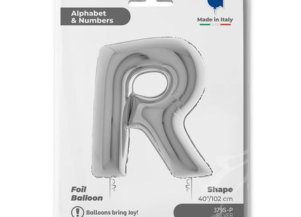 Riesenbuchstabe Folienballon 40"/102cm | Silber #R
