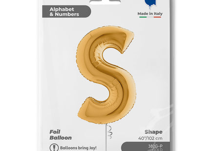 Riesenbuchstabe Folienballon 40"/102cm | Gold #S