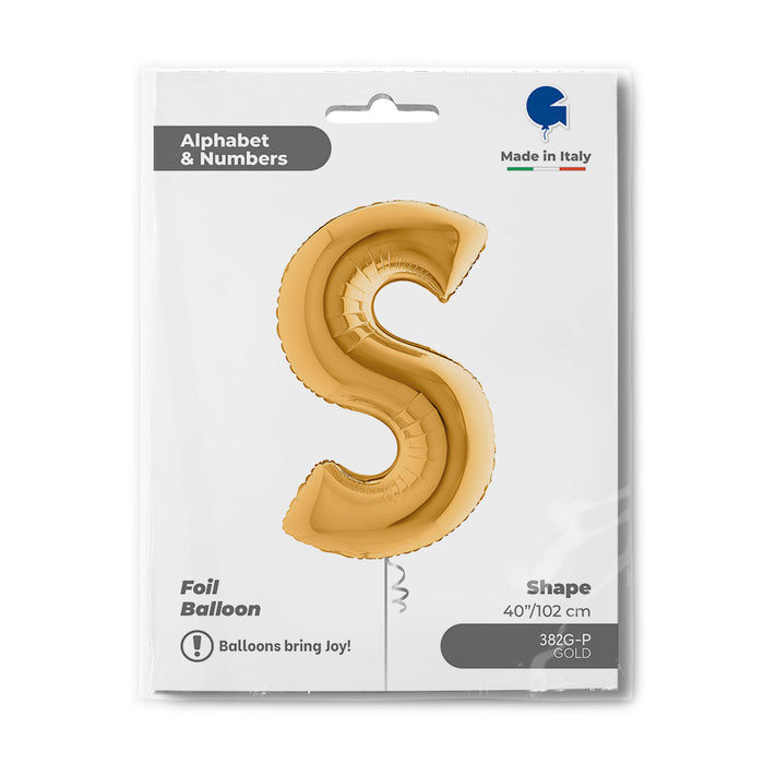 Riesenbuchstabe Folienballon 40"/102cm | Gold #S