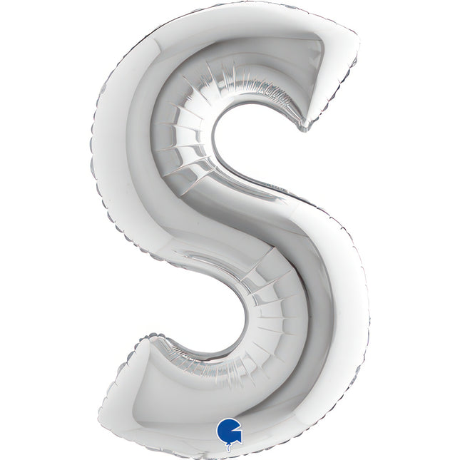 Riesenbuchstabe Folienballon 40"/102cm | Silber #S