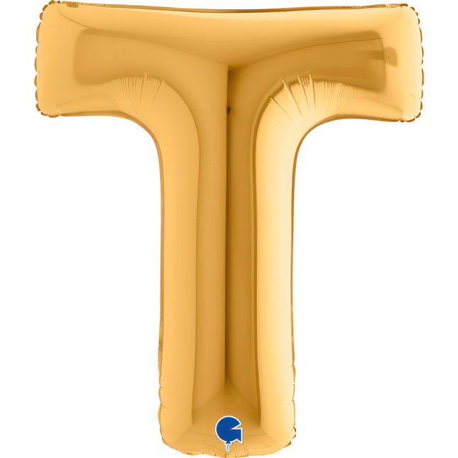 Riesenbuchstabe Folienballon 40"/102cm | Gold #T
