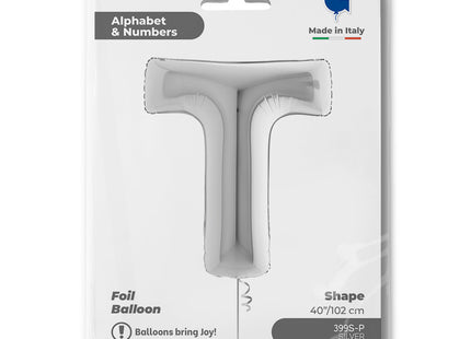 Riesenbuchstabe Folienballon 40"/102cm | Silber #T