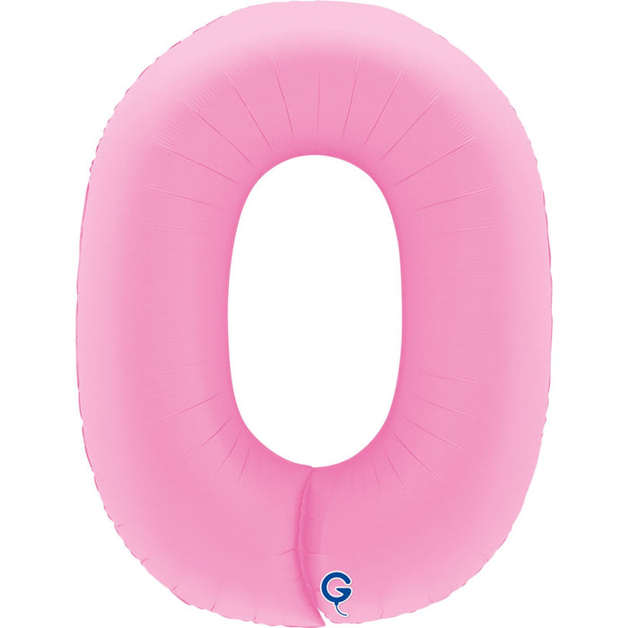 XXL Zahlen Folienballon 40"/102cm | Matte Sakura Pink