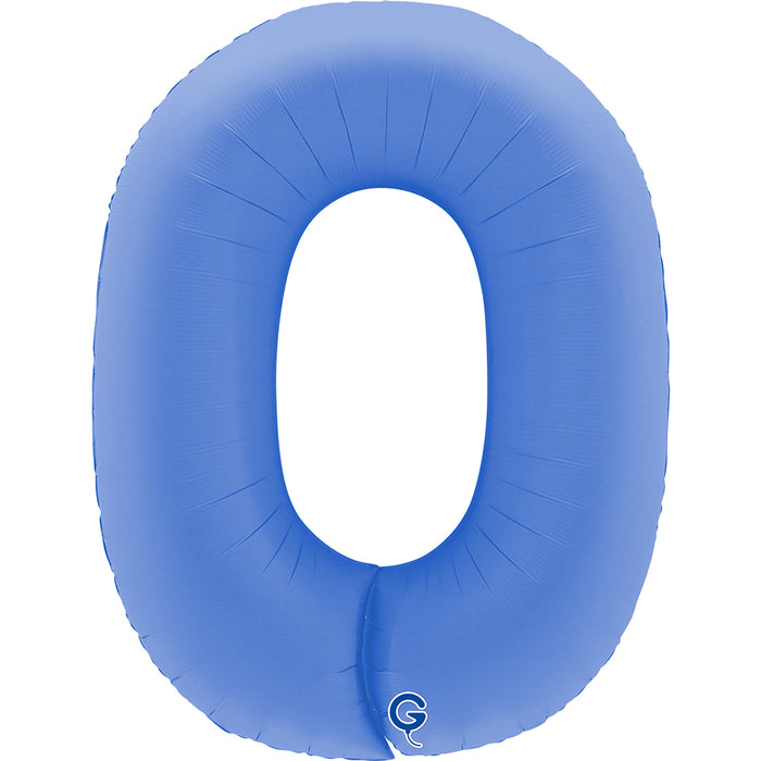 Riesenzahl Folienballon 40"/102cm | Matt Lotus Blue