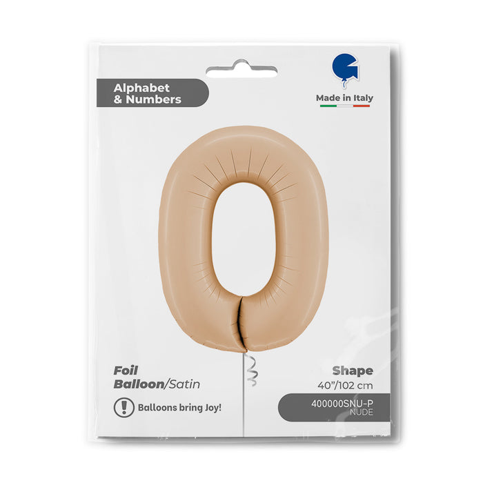 Riesenzahl Folienballon 40"/102cm | Satin Nude #0
