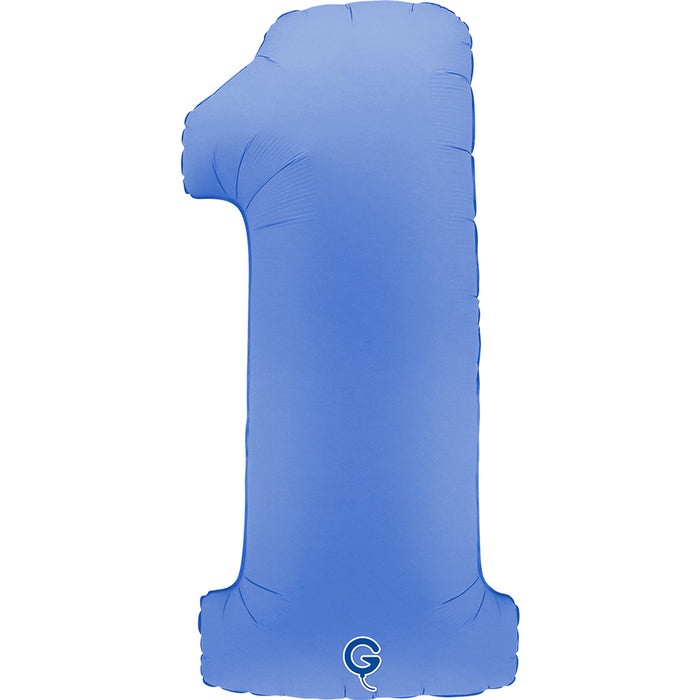Riesenzahl Folienballon 40"/102cm | Matt Lotus Blue