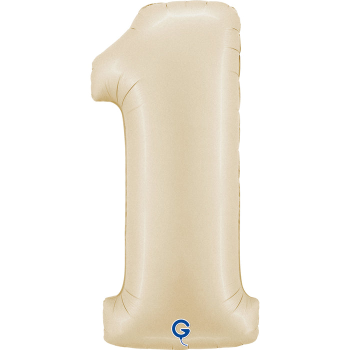 Riesenzahl Folienballon 40"/102cm | Satin Cream