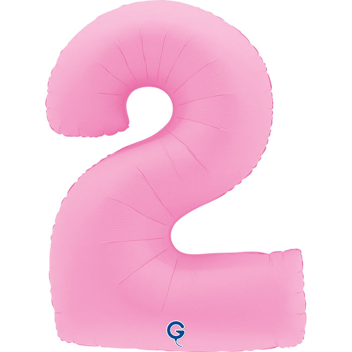 XXL Zahlen Folienballon 40"/102cm | Matte Sakura Pink
