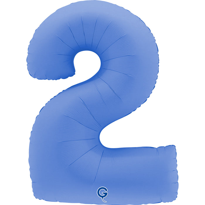 Riesenzahl Folienballon 40"/102cm | Matt Lotus Blue