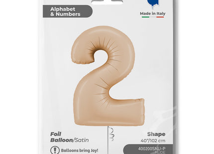 Riesenzahl Folienballon 40"/102cm | Satin Nude #2