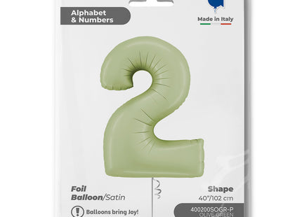 Riesenzahl Folienballon 40"/102cm | Satin Olive #2