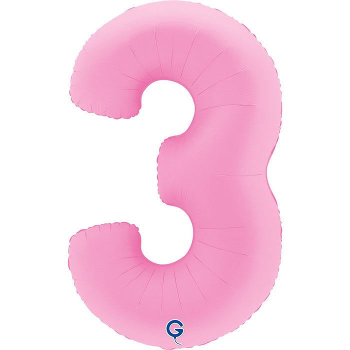 XXL Zahlen Folienballon 40"/102cm | Matte Sakura Pink